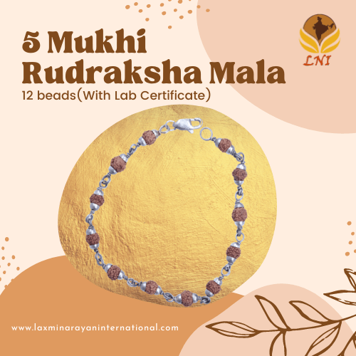 6 Mukhi Pure Silver Rudraksha Bracelet - Certified - R Rudraksha