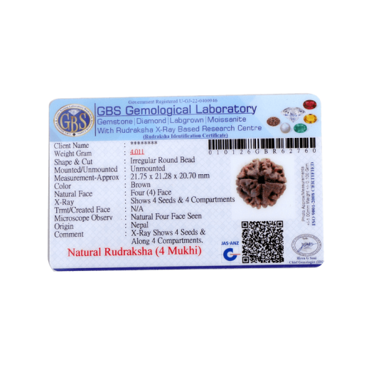 4 Mukhi Rudraksha Size: 23.00 mm (Certified) 4.10gms image