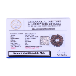 4 Mukhi Rudraksha Mala 54 beads 190.36gms  (Certified)