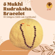 Certified 5 Mukhi Rudraksha Mala: 27 beads, 157.244gms