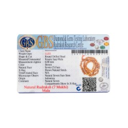 7 mukhi Mala 1+108 beads (Certified) 11.833gms