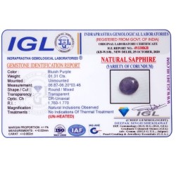 Bluish Purple Sapphire (With Lab Certificate)