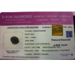 Emerald Weight: 3.898CT (With Lab Certificate)